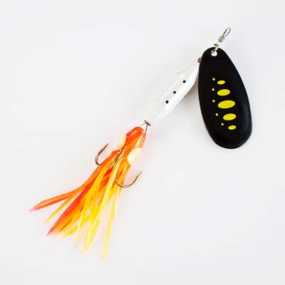 Angel Domäne Klassischer Spinner Heavy Octotail 12cm - black fury/orange - 25g - 1Stück