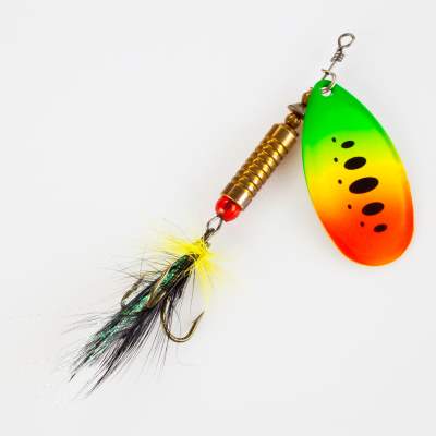 Fishdream Klassicher Spinner heavy mit Feder 10cm - firetiger - 13g - 1Stück