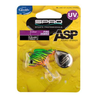 SPRO ASP Jiggin' Spinner UV 28g Fire Zebra Jig Spinner - 28g - Fire Zebra - 1Stück