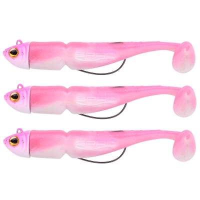 SPRO Guts Bait 11cm Milky Pink (1Jigkopf, 1 Haken, 3 Körper), - 11cm - Milky Pink - 13g - Gr.2/0 - 3Stück