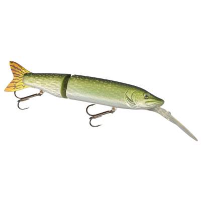 SPRO Kaminari Pike Short Lip 145 Wobbler Metallic Green Pike, - 14,5cm - Metallic Green Pike Orange Belly - 36g - Gr.2 - 1Stück