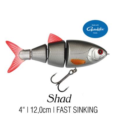 SPRO BBZ-1 4'' Shad Swimbait slow sinking RO, - 12cm - Roach - 25g - 1Stück