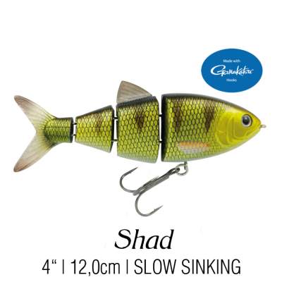 SPRO BBZ-1 4'' Shad Swimbait fast sinking Wicked Perch, - 12cm - Wicked Perch - 28g - 1Stück