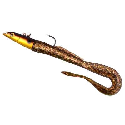 SPRO Salty Beast Hyper Eel Sandaal Jig 17cm 50g Dirty Gold, - 17cm - Sardine - Gr.4/0 - 3Stück