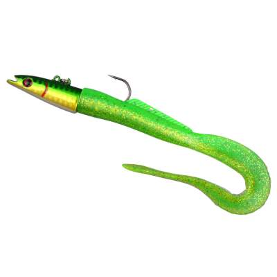 SPRO Salty Beast Hyper Eel Sandaal Jig 17cm 50g Lime Chartreuse, - 17cm - Gr.4/0 - 3Stück