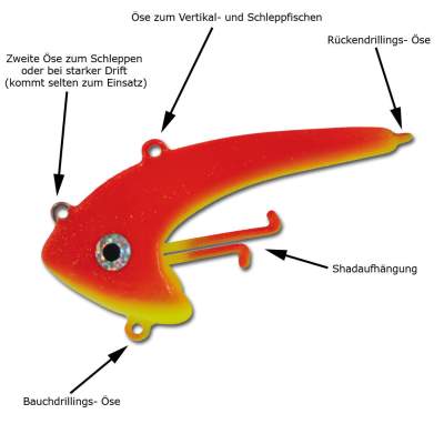 Seawaver Lures Giant Jighead GR 40, - gelb/rot - 40g - 1Stück