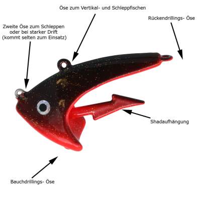 Seawaver Lures Giant Jighead RS 40, - rot/schwarz - 40g - 1Stück