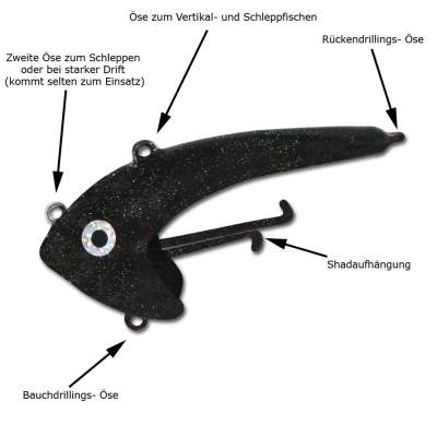 Seawaver Lures Giant Jighead SG 80 schwarz/glitter - 80g - 1Stück