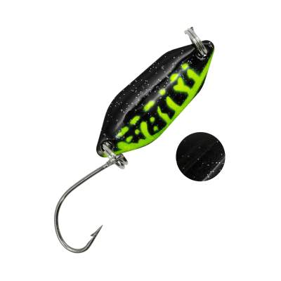 Troutlook Forellen Spoon Clash 2,60cm - 2,1g - Black-Green-Glitter UV