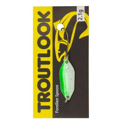 Troutlook Forellen Spoon Clash, 2,60cm - 2,1g - Green-White-Glitter UV