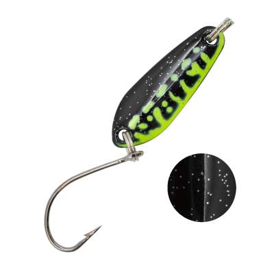 Troutlook Forellen Spoon McFly UV 2,50cm - 1,6g - Black-Yellow-Glitter