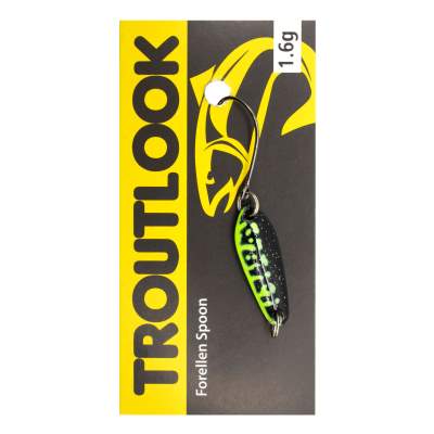 Troutlook Forellen Spoon McFly UV, 2,50cm - 1,6g - Black-Yellow-Glitter