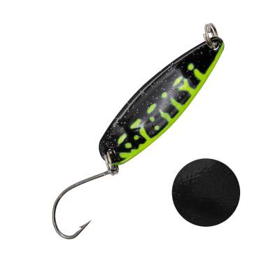 Troutlook Forellen Spoon Salmonizer 3,90cm - 3,2g - Black-Yellow-Glitter UV