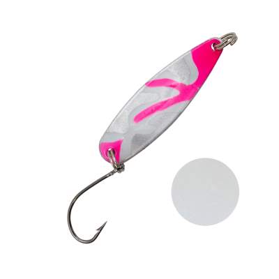 Troutlook Forellen Spoon Salmonizer 3,90cm - 3,2g - White-Silver-Pink UV