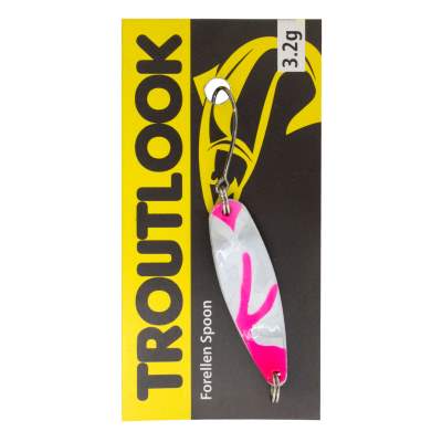 Troutlook Forellen Spoon Salmonizer 3,90cm - 3,2g - White-Silver-Pink UV