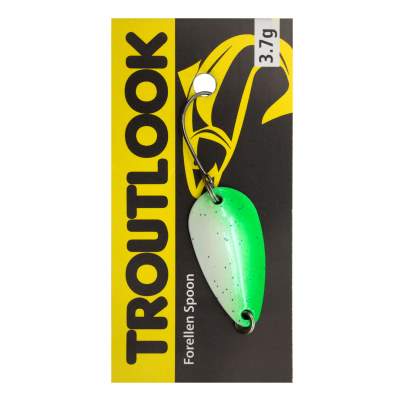 Troutlook Forellen Spoon Extasy 3,11cm - 3,7g - White-Green-Silver-Glitter UV