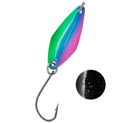 Troutlook Forellen Spoon Hunter jr., 2,77cm - 0,9g - Rainbow-Black UV