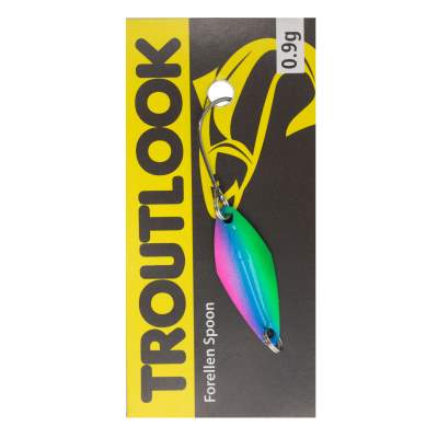 Troutlook Forellen Spoon Hunter jr. 2,77cm - 0,9g - Rainbow-Black UV