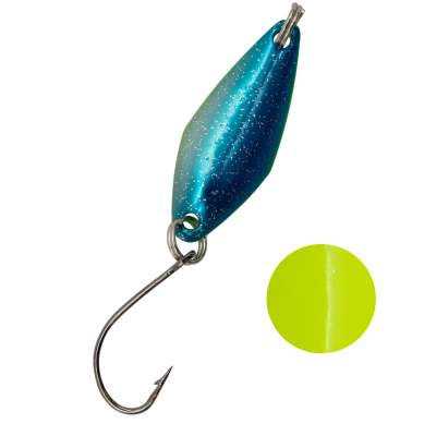 Troutlook Forellen Spoon Hunter jr., 2,77cm - 0,9g - Blue-Glitter-Yellow UV