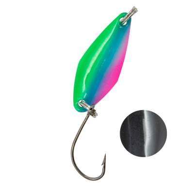 Troutlook Forellen Spoon Hunter, 2,90cm - 2,3g - Rainbow-Black UV