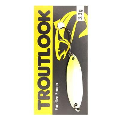 Troutlook Forellen Spoon Wave 3,11cm - 3,3g - White-Yellow-Silver UV