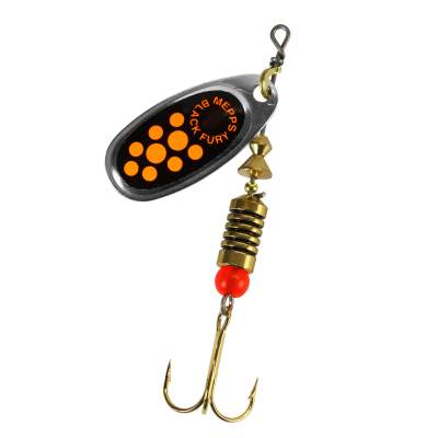 SPINNER MEPPS AGLIA BLACK FURY SCHWARZ ALLE GROESSEN MIT GELBEN PUNKTEN