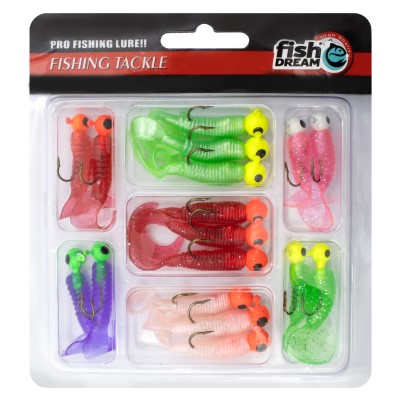 Fishdream Twister Set Twister + Jigköpfe 17 Teile