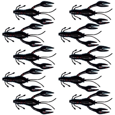 Gunki Hourra Craw - Krebs 7,5cm - Black Red FLK.