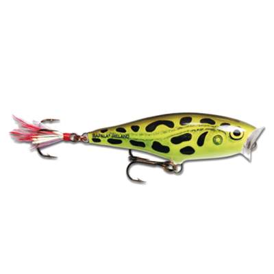 Rapala Skitter Pop 5,0cm Lime Frog (LF) Popper 6g, Top Water, 1 Stück