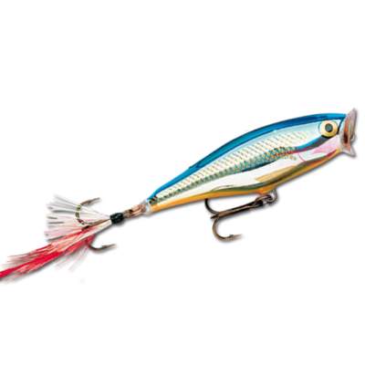 Rapala Skitter Pop 5,0cm Silver Blue (SB), 6g, Top Water, 1 Stück