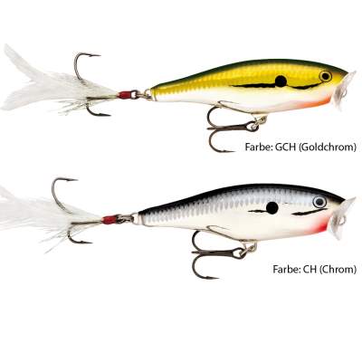 Rapala Skitter Pop 5,0cm Gold Chrome (GCH), 6g, Top Water, 1 Stück