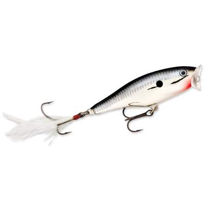 Rapala Skitter Pop 5,0cm Chrome (CH) Popper 6g, Top Water, 1 Stück