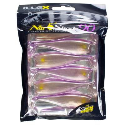 Illex Nitro Shad 90 Gummifisch Purple Clear 9cm - Purple Clear - 7,5g - 6 Stück