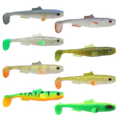 MT-Lures Pikezilla Hecht Shad 13cm - UV Natural Perch - 25g - 2 Stück