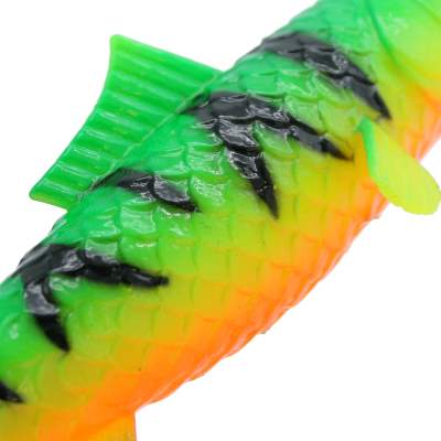 MT-Lures Pikezilla Shad mit Stingersystem, 13cm - UV Massive Firetiger - 2 Stück