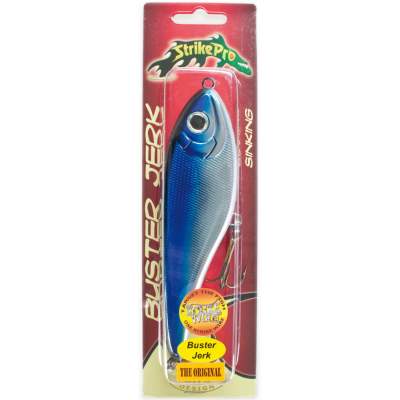 Strike Pro Jerkbait Buster Jerk 15cm slow sinking 114E Blue Chrome, - 15cm - Blue Chrome - 75g - 1Stück