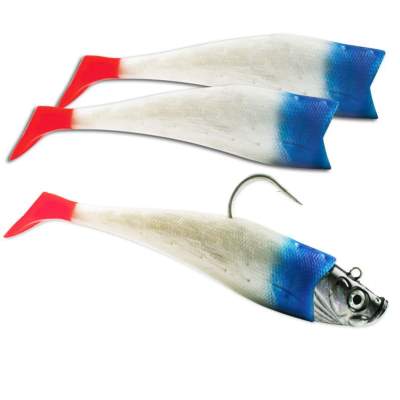 Team Deep Sea Heilbutt Shad 24 BPMRS 24cm - blau/perlmutt/roter schwanz - 382/98g - 3+1Stück