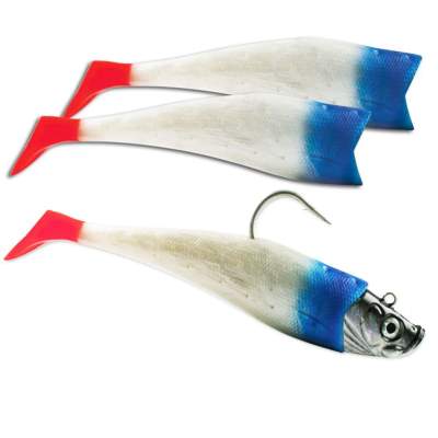 Team Deep Sea Heilbutt Shad 24 BPMRS, - 24cm - blau/perlmutt/roter schwanz - 382/98g - 3+1Stück