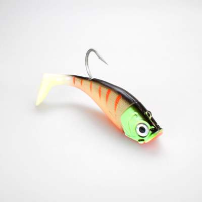 Team Deep Sea Saltwater Jig Shad, 20,0cm, 265g, 1 Kopf + 1 Shad, Fluo Monster Tiger, 20cm - Fluo Monster Tiger - 265 - 1+1Stück