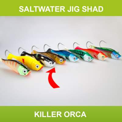 Team Deep Sea Saltwater Jig Shad, 20,0cm, 265g, 1 Kopf + 1 Shad, Killer Orca 20cm - Killer Orca - 265 - 1+1Stück