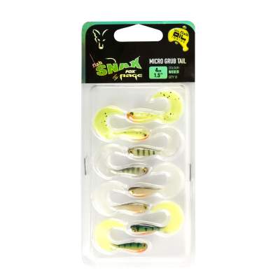 Fox Rage Micro Grub Tail Mixed Colour Pack x8
