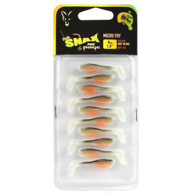 Fox Rage Micro Fry Gummifisch 4cm x 10 - Hot Olive, 4,00cm - Hot Olive - 10Stück