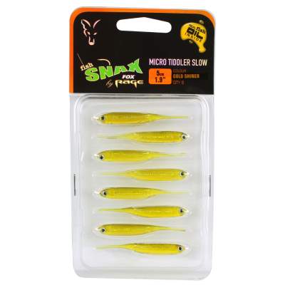 Fox Rage Micro Tiddler Slow, 5cm - Gold Shiner - 8 Stück