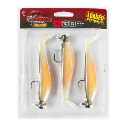 Fox Rage Zander Pro Shad 10cm Loaded 10g 3/0 Hot Olive UV, - 10cm - Hot Olive - 3Stück