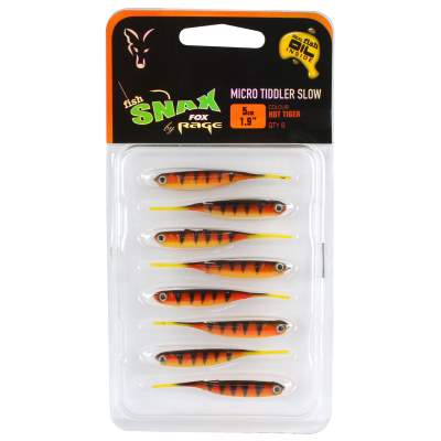 Fox Rage Micro Tiddler Slow 5cm - Hot Tiger UV - 8 Stück