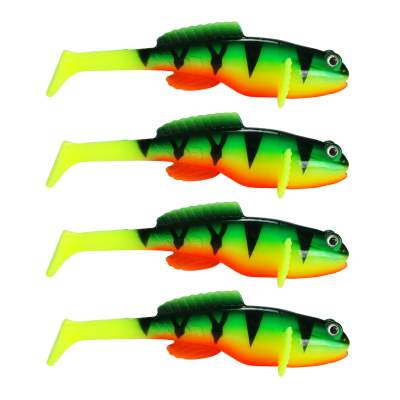 Fox Rage Grondle Wobble Grundel Gummifisch 10cm Firetiger UV, 10cm - Firetiger UV - 4Stück