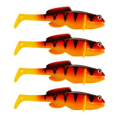 Fox Rage Grondle Wobble Grundel Gummifisch 10cm Hot Tiger UV 10cm - Hot Tiger UV - 4Stück