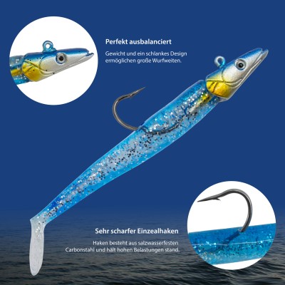 Team Deep Sea Sandeel Shad Set, medium