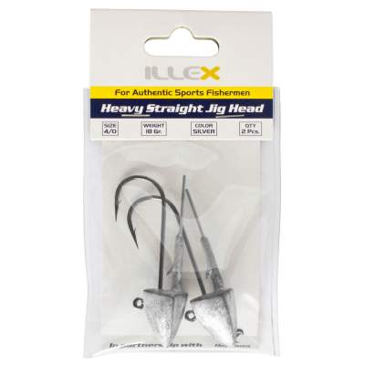 Illex Heavy Straight Jig Head 18g silver - 18g - Gr.4/0 - 2Stück