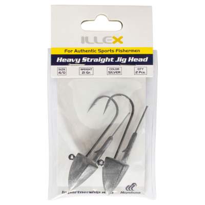 Illex Heavy Straight Jig Head 21g, silver - 21g - Gr.4/0 - 2Stück